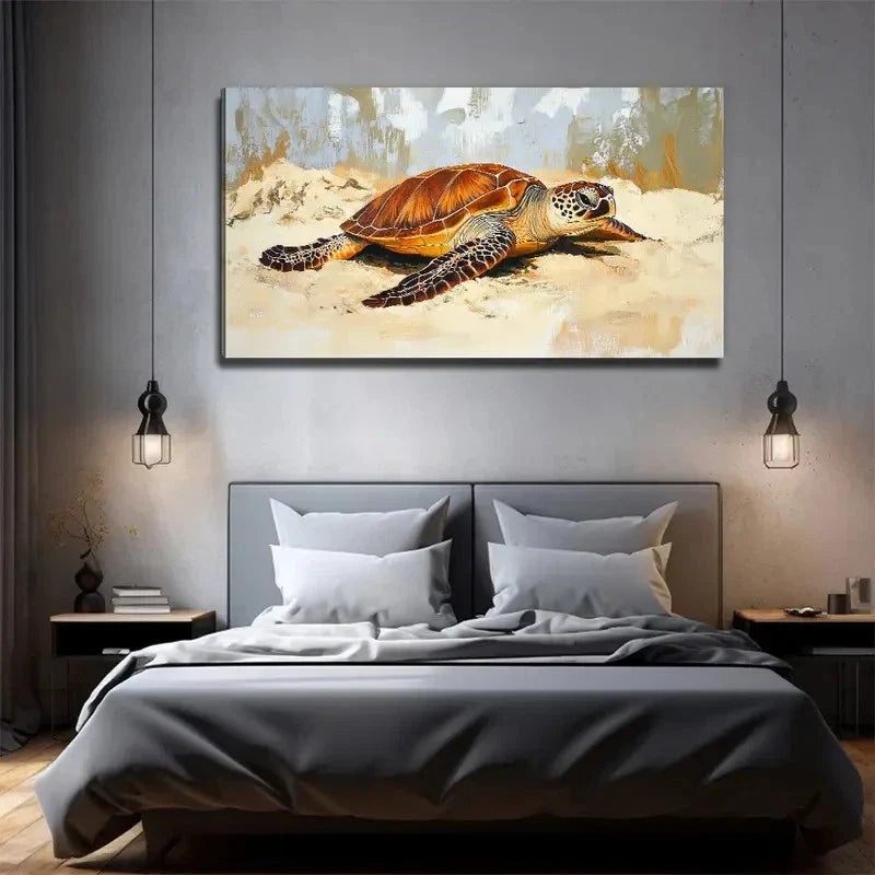 A Turtle Decorative Wall Art Canvas Office Home Room Framed 120x60cm