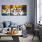 3pcs Three White Horses In The Woods Wall Art Set Canvas Framed 40x60cm - High Quality Print 100% Australian Made Wall Canvas Ready to Hang