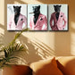 3pcs Featuring Leopards in Pink Suits Metal Print Ready to Hang Art