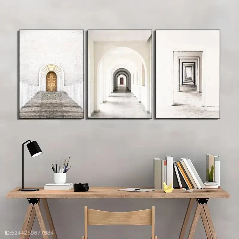 3pcs Touch of Sophistication Geometric Pattern Metal Print Ready to Hang Art