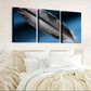 3pcs Featuring Feathers on a Blue Background Wall Art Set Canvas Framed 40x60cm - High Quality Print 100% Australian Made Wall Canvas Ready to Hang