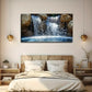 White Waterfall & Mountain Wall Art Canvas Office Home Room Framed 80x45cm
