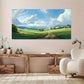 Green Meadow Pathway & Sky wall canvas office home room framed 120x60cm