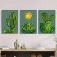 3pcs Green Saguaro & Prickly Pear Designs Metal Print Ready to Hang Art