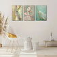 3pcs Duck Pink Bow Pastel Tones Vintage Metal Print Ready to Hang Art