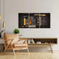 3pcs Golden Hair Dryer & Styling Tools  Metal Print Ready to Hang Art