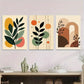 3pcs Abstract Botanical Framed Colorful Wall Art Set Canvas Framed 40x60cm - High Quality Print 100% Australian Made Wall Canvas Ready to Hang