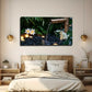 Serene Japanese Garden Black Wall Art Canvas Office Home Room Framed 120x60cm
