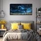 Majestic Black Horse in Starry Wall Art Canvas Office Home Room Framed 120x60cm