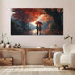 Couple with Umbrella Trees wall canvas office home room framed 120x60cm