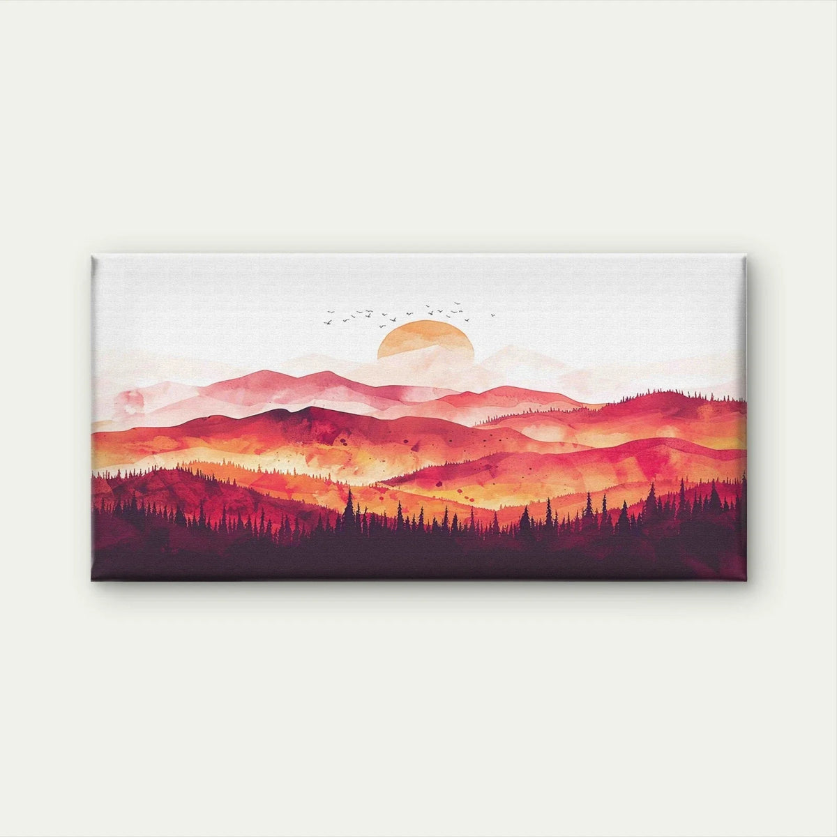Abstract Art Watercolor Paintin Wall Art Canvas Office Home Room Framed 80x45cm