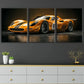3pcs Abstract Yellow Sport Car Black Gold White Wall Art Set Canvas Framed 40x60cm - High Quality Print 100% Australian Made Wall Canvas Ready to Hang