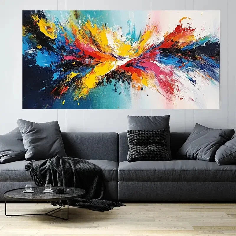 Colorful Graffiti Abstract Wall Art Canvas Office Home Room Framed 120x60cm
