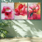 3pcs Pink peony flower Music  Metal Print Ready to Hang Art