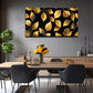 Golden Leaf Line Texture Modern Wall Art Canvas Office Home Room Framed 120x60cm