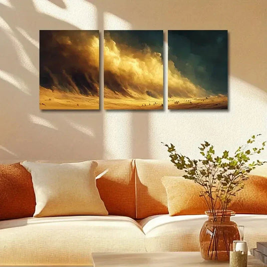 3pcs Sandstorm Hits Design Metal Print Ready to Hang Art