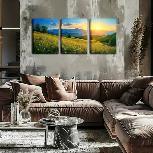 3pcs Rustic Coastal Style Solid Pattern Wall Art Set Canvas Framed 40x60cm - High Quality Print 100% Australian Made Wall Canvas Ready to Hang