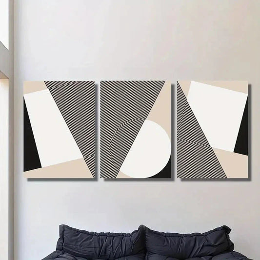 3pcs light luxury abstract geometric Metal Print Ready to Hang Art