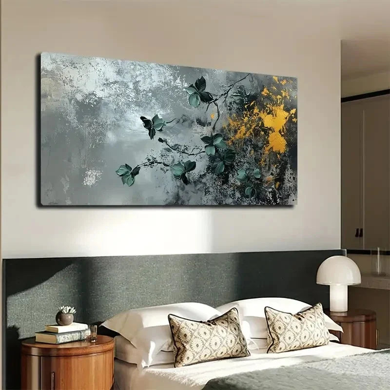Gray Background With Splashes Wall Art Canvas Office Home Room Framed 120x60cm