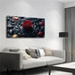 Vibrant Red for Lotus Colorful Wall Art Canvas Office Home Room Framed 120x60cm