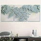 3pcs Light Blue Green Leaves Metal Print Ready to Hang Art