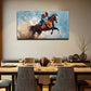 Cowboy On Horseback Wall Art Canvas Office Home Room Framed 120x60cm