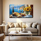 Deco Coastal Town Landscape Wall Art Canvas Office Home Room Framed 120x60cm