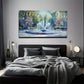 Deco Fountain Garden Purple Wall Art Canvas Office Home Room Framed 120x60cm