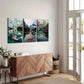3pcs Mountain Lake Scenery with Canoes Wall Art Set Canvas Framed 40x60cm - High Quality Print 100% Australian Made Wall Canvas Ready to Hang