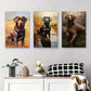 3pcs Labrador and Retriever Dog Portrait Triptych Metal Print Ready to Hang Art