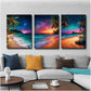 3pcs  Beach coconut tree natural landscape  Metal Print Ready to Hang Art