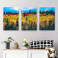3pcs Autumn Forest Landscape Vibrant Metal Print Ready to Hang Art