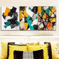 3pcs  Abstract Design In Black White And Yellow Wall Art Set Canvas Framed 40x60cm - High Quality Print 100% Australian Made Wall Canvas Ready to Hang