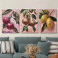 3pcs Fruit Oil Painting, Disco Fruit Mosaic Metal Print Ready to Hang Art