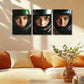 3pcs The Woman in the Green Helmet Metal Print Ready to Hang Art