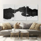 3pcs Black Painting Brush Strokes Metal Print Ready to Hang Art