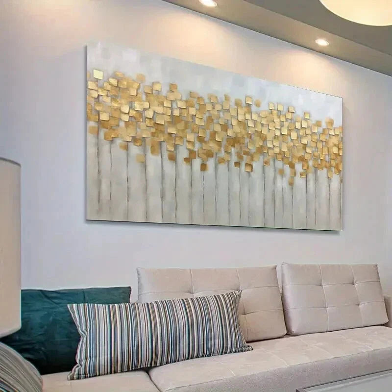 Creative Golden Square Depict Wall Art Canvas Office Home Room Framed 120x60cm