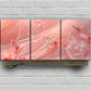 3pcs Butterfly Pink Floral Elegant Metal Print Ready to Hang Art