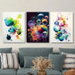 3pcs Colorful Abstract Bubble Metal Print Ready to Hang Art