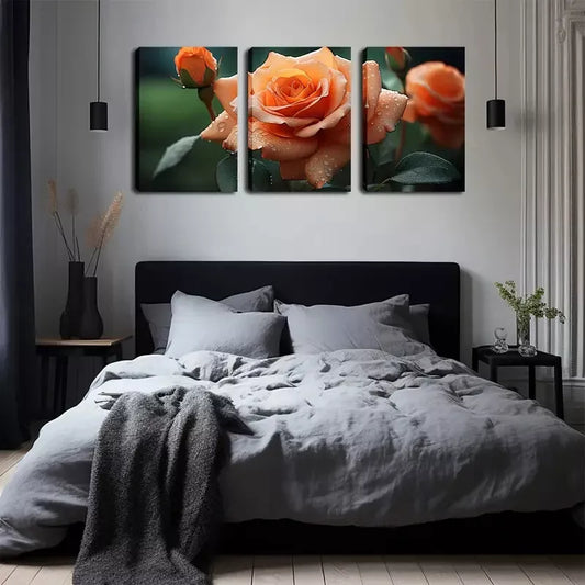 3pcs  Elegant And Attractive Roses Wall Art Set Canvas Framed 40x60cm - High Quality Print 100% Australian Made Wall Canvas Ready to Hang