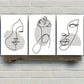 3pcs Abstract Facial Classic Style Metal Print Ready to Hang Art
