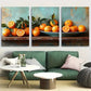 3pcs Orange Still Life Rustic Fruit Metal Print Ready to Hang Art