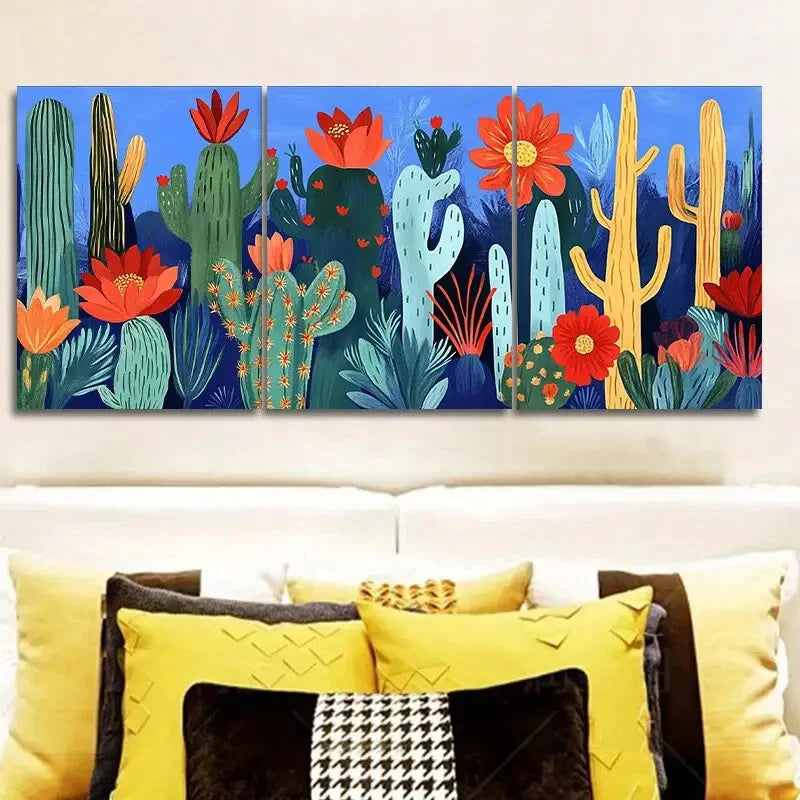3pcs  Mushroom garden Art Painting  Metal Print Ready to Hang Art