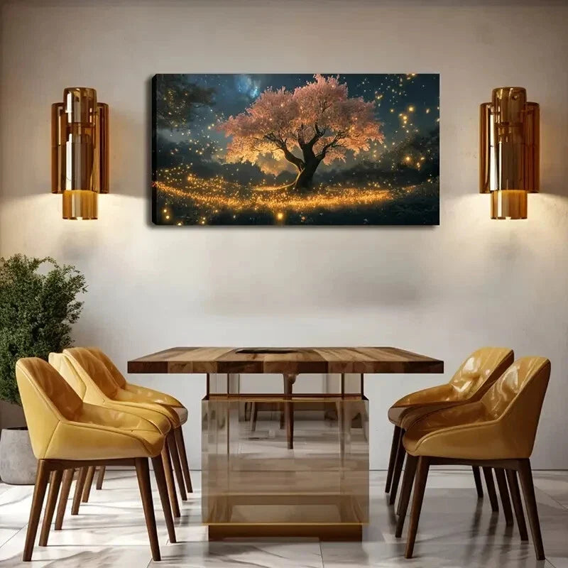 Warm Yellow Glow Petals Modern Wall Art Canvas Office Home Room Framed 120x60cm