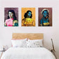 3pcs Vintage-Style Asian Woman Portrait Metal Print Ready to Hang Art