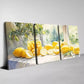 3pcs Beautiful Watercolor Yellow Lemons  Wall Art Set Canvas Framed 40x60cm - High Quality Print 100% Australian Made Wall Canvas Ready to Hang
