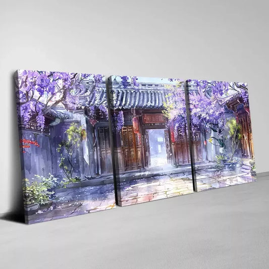3pcs Enchanting Artistic Flair, Bauhinia & Gate Wall Art Set Canvas  Framed 40x60cm - High Quality Print 100% Australian Made Wall Canvas Ready to Hang