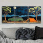 3pcs Green Station Wagon Art Painting  Metal Print Ready to Hang Art
