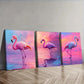 3pcs Flamingo Series Nature Pink Perfect Wall Art Set Canvas Framed 40x60cm - High Quality Print 100% Australian Made Wall Canvas Ready to Hang