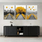 3pcs Yellow Bridge and Hot Air Balloon Perfect Wall Art Set Canvas Framed 40x60cm - High Quality Print 100% Australian Made Wall Canvas Ready to Hang